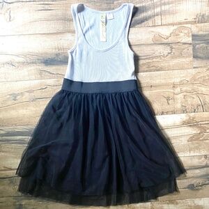 LIVE TO BE SPOILED Black & White Tank Mini Fit & Flare Sun Dress Size Medium